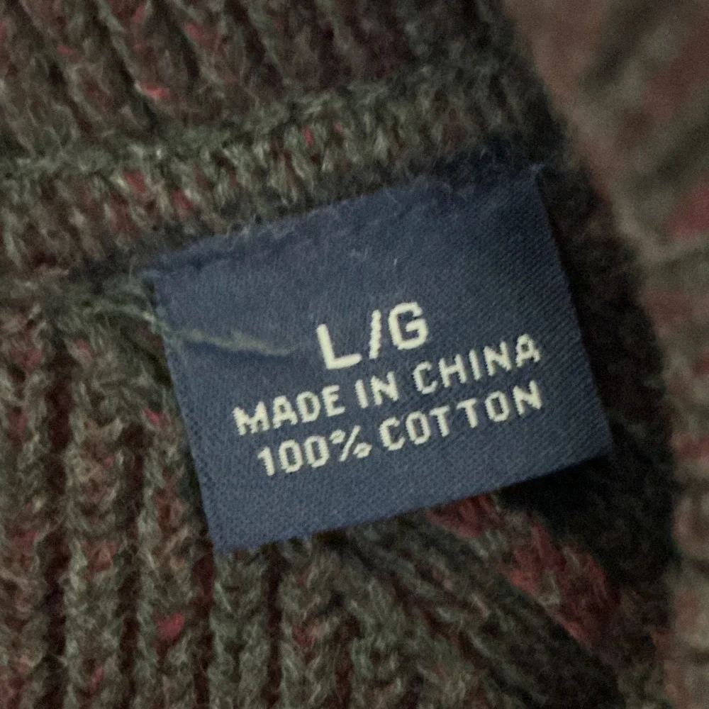Tommy Bahama Quarter Zip Sweater Mens Large Brown Cotton Diamond Cable Knit